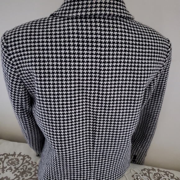 Talbots Wool Blend Houndstooth Blazer Size 8 - Picture 6 of 16